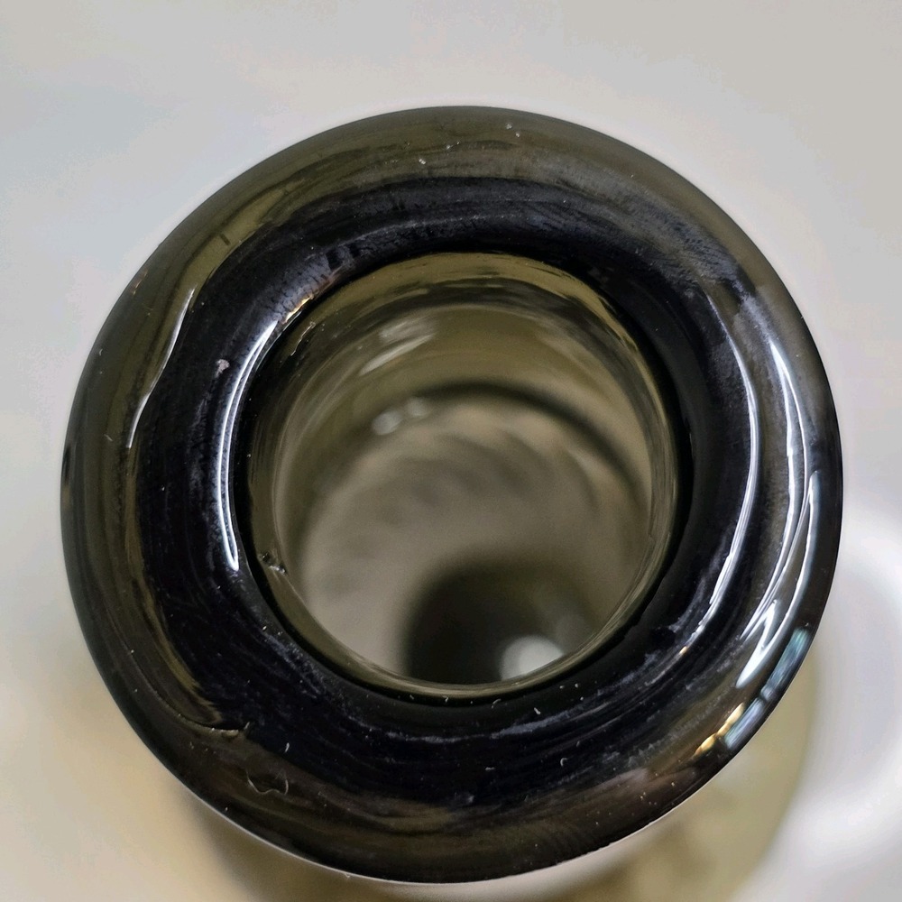 Vintage RARE Empoli Italy Smoke Gray Diamond Optic Glass Genie Bottle 27" - Picture 10 of 16